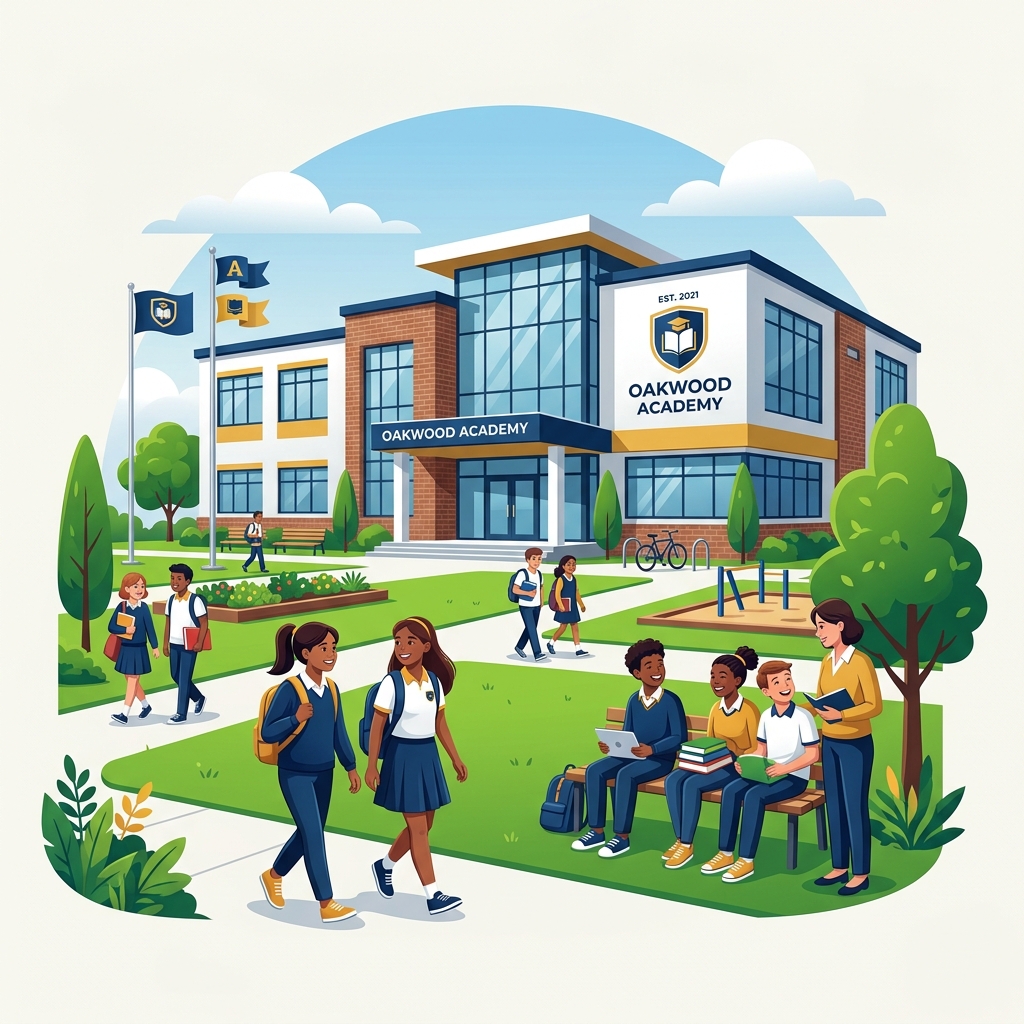 Brilliant School Building and Students Learning